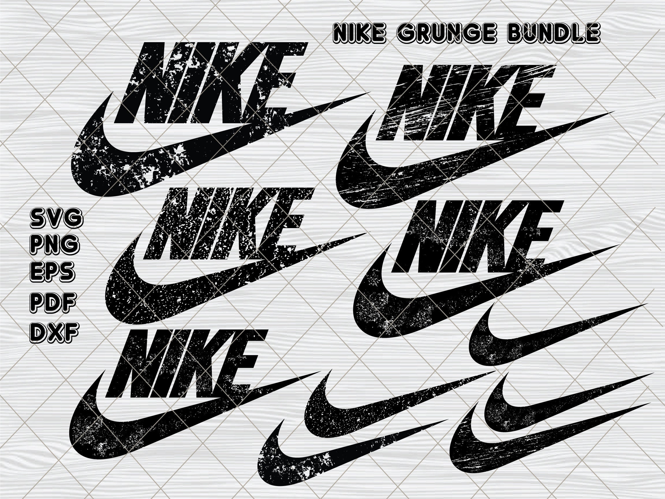 Nike Grunge Logo Nike Swoosh Bundle Design Silhouette Svg | Etsy