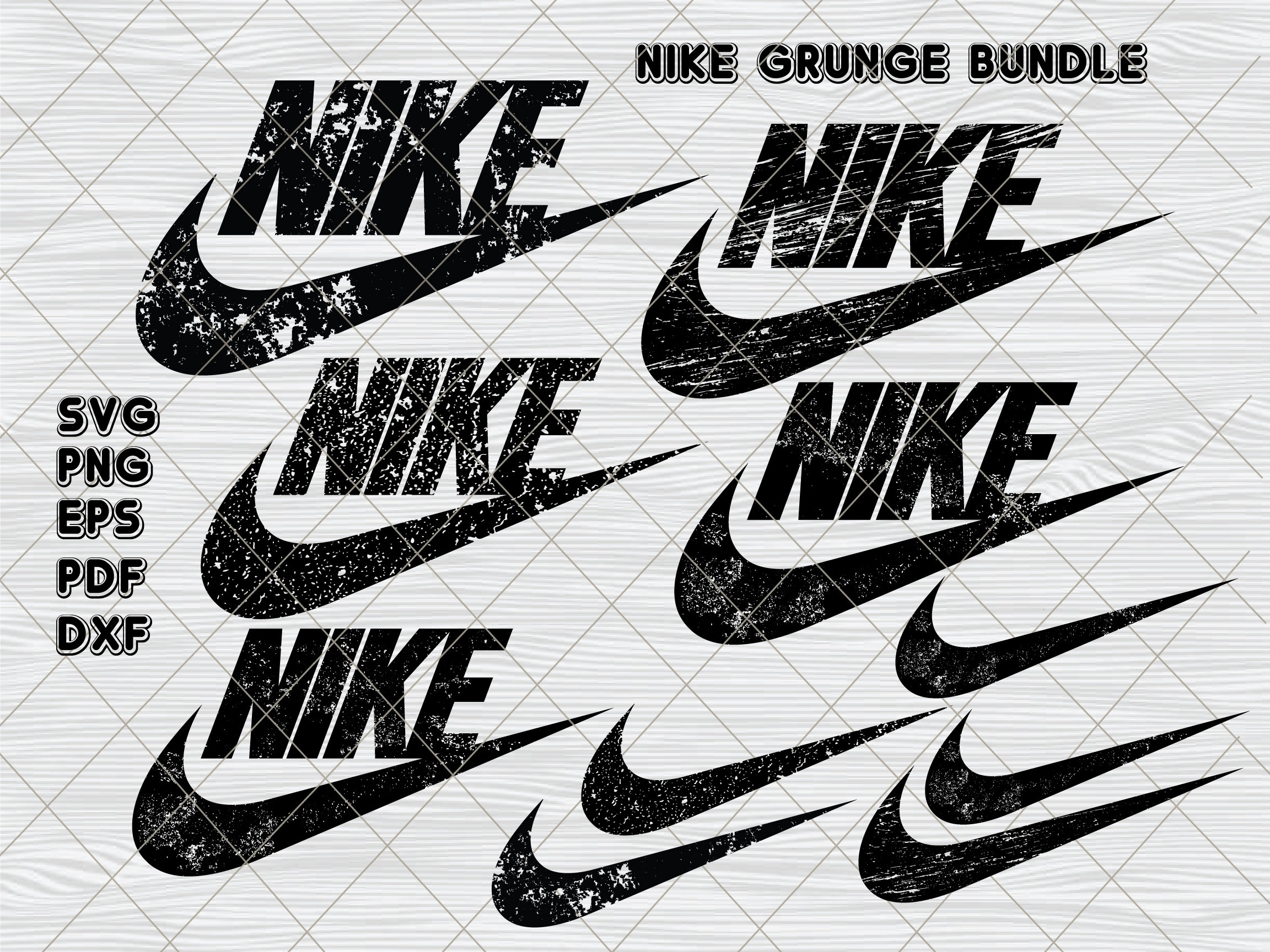 Download Nike Grunge Logo Nike Swoosh Bundle Design Silhouette Svg | Etsy