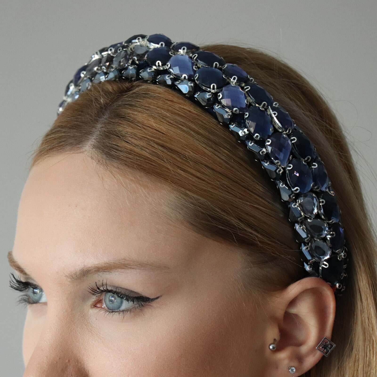 BRAND NEW CRYSTAL CROWN-Deep Blue headband Blue Crystal Crown / Headbands / Wedding Hair Accessories  main image 3