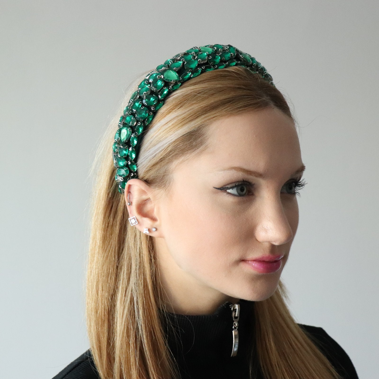 Big Crystal Crown Headband for Women Elegant Rhinestone Hair Hoop Rhinestone Princess Tiara Hair Band Bridal Wedding Prom  main image 2