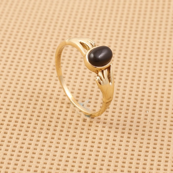 Natural Black Onyx Gemstones Brass Ring /& Gold Plated Jewelry Fine Handmade Brass Ring Jewelry SJ-14