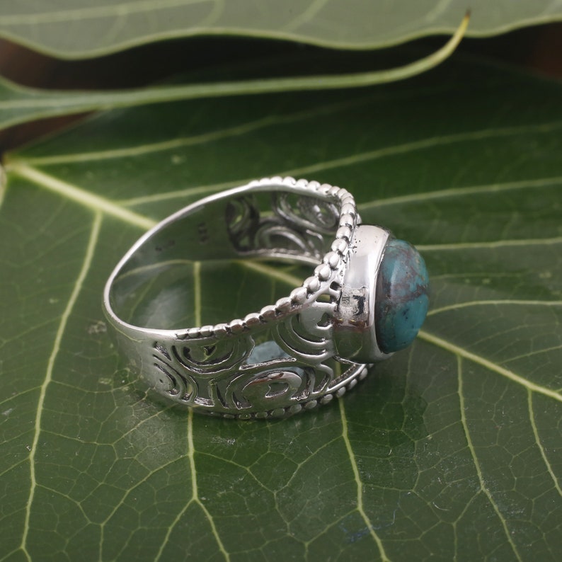 Stacking ring Boho Ring | 925 Sterling Silver Ring |Ring for man and woman ring Handmade Silver Ring Azurite Gemstone ring