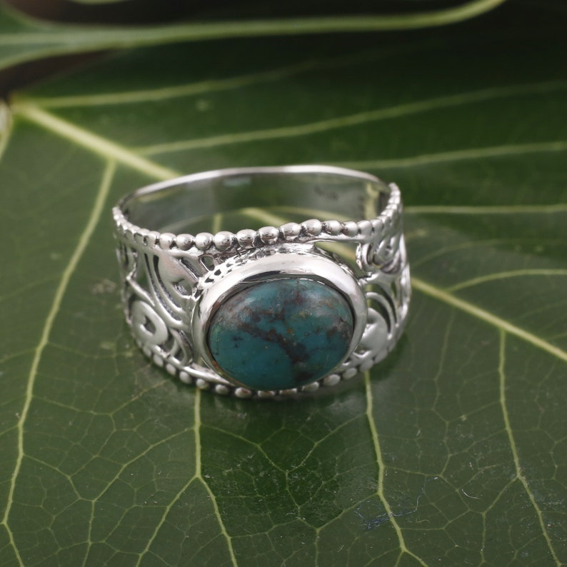 Stacking ring Boho Ring | 925 Sterling Silver Ring |Ring for man and woman ring Handmade Silver Ring Azurite Gemstone ring