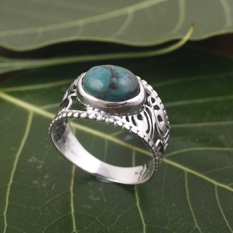 Stacking ring Boho Ring | 925 Sterling Silver Ring |Ring for man and woman ring Handmade Silver Ring Azurite Gemstone ring
