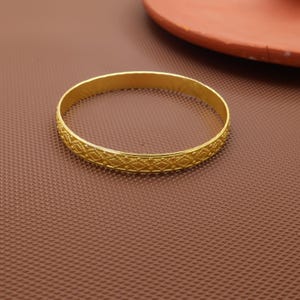 Gold Plated Bangles Set – Handmade Ethnic Jewelry with Intricate Diamond Pattern – Elegant Gold Bangles for Women – Festival, Wedding