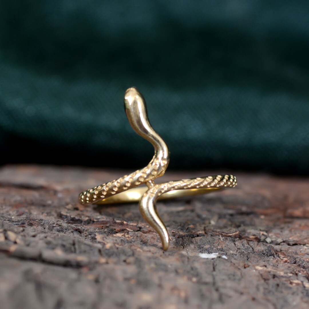 Gold Snake Ring, 18k Gold Filled Serpent Ring, Adjustable Gold Snake — free download