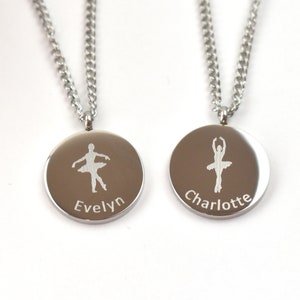 Ballerina Necklace, Ballet necklace, Dancer Necklace, Girl name necklace, ballet jewelry, girls gift, Ballet Gifts, Gifts for Girl, Kid Gift