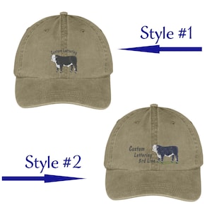 Black Baldy Beef Steer Farm Ranch Cattle Co Custom Embroidery Baseball Style or Knit Lined Hats Family Farm Logoed Apparel Judging Show Team