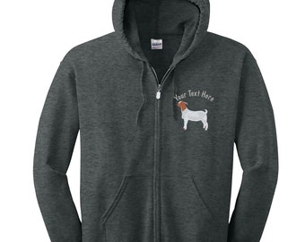 Boer Doe Goat Farm Custom Embroidery  Sweatshirts Meat Goat Farm, Show Team Sweatshirt, Meat Goat Family Farm Apparel