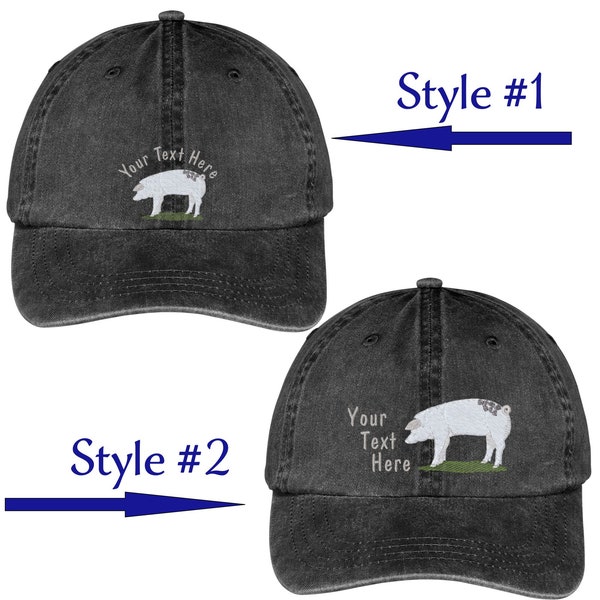 Blue Butt Pig Farm Custom Embroidery Baseball Style or Knit Lined Caps, Blue Butt Market Hog, Blue Butt Project Hats