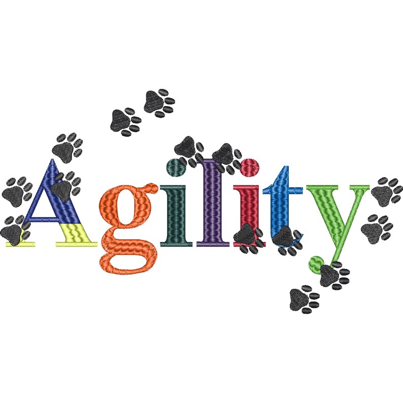 Embroidered Agility Paw Print Hooded Sweatshirt Dog Agility. Perfect