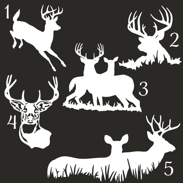 White Tail Deer Buck Doe Deer Decals Perfect for Truck Window or Trailer, Hunting Gear Cases, Colors White or Black  Outdoor or Indoor Use