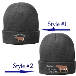 Jersey Dairy Farm Custom Embroidery Baseball Style or Knit Lined Caps, Great Gifts for Dairy Farmers