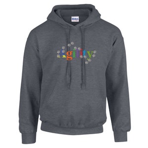 Embroidered Agility Paw Print Hooded Sweatshirt Dog Agility.  Perfect Gift for Dog Trainer, Dog handler, Dog Sport Competitor
