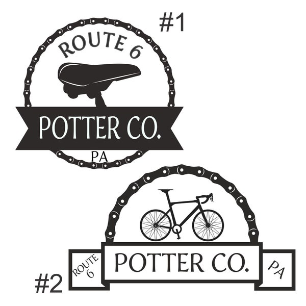 Potter County Pennsylvania Route 6 Bicycle Trail decals for Helmet, Bicycle, Water Bottle, Commemorative Gift