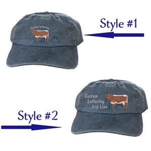Pinzgauer Beef Farm Cattle Co. Custom Embroidery Baseball Style or Knit Lined Caps  Custom Embroidery Pinzgauer Farm Name Ranch Name