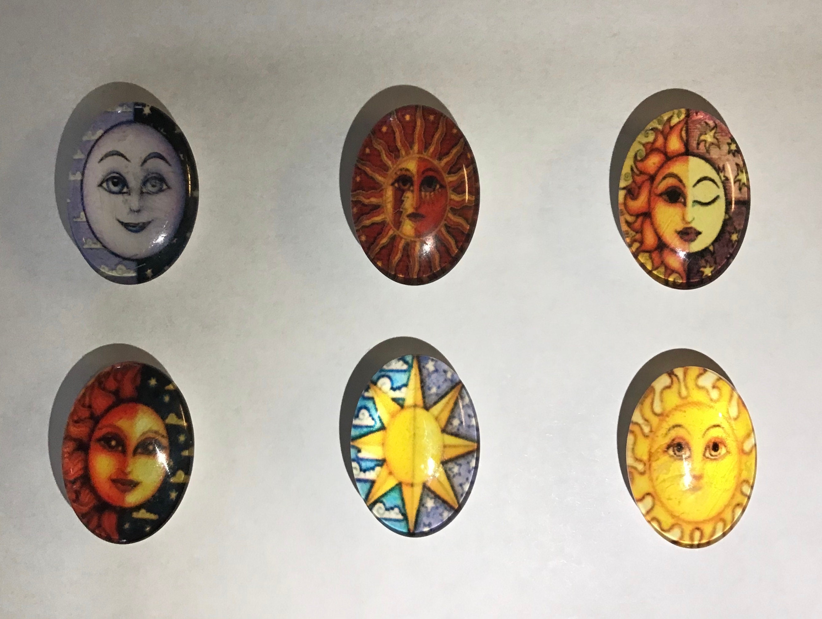 Imanes de luna solar óvalos de 18x25 mm conjunto de 4 | Etsy