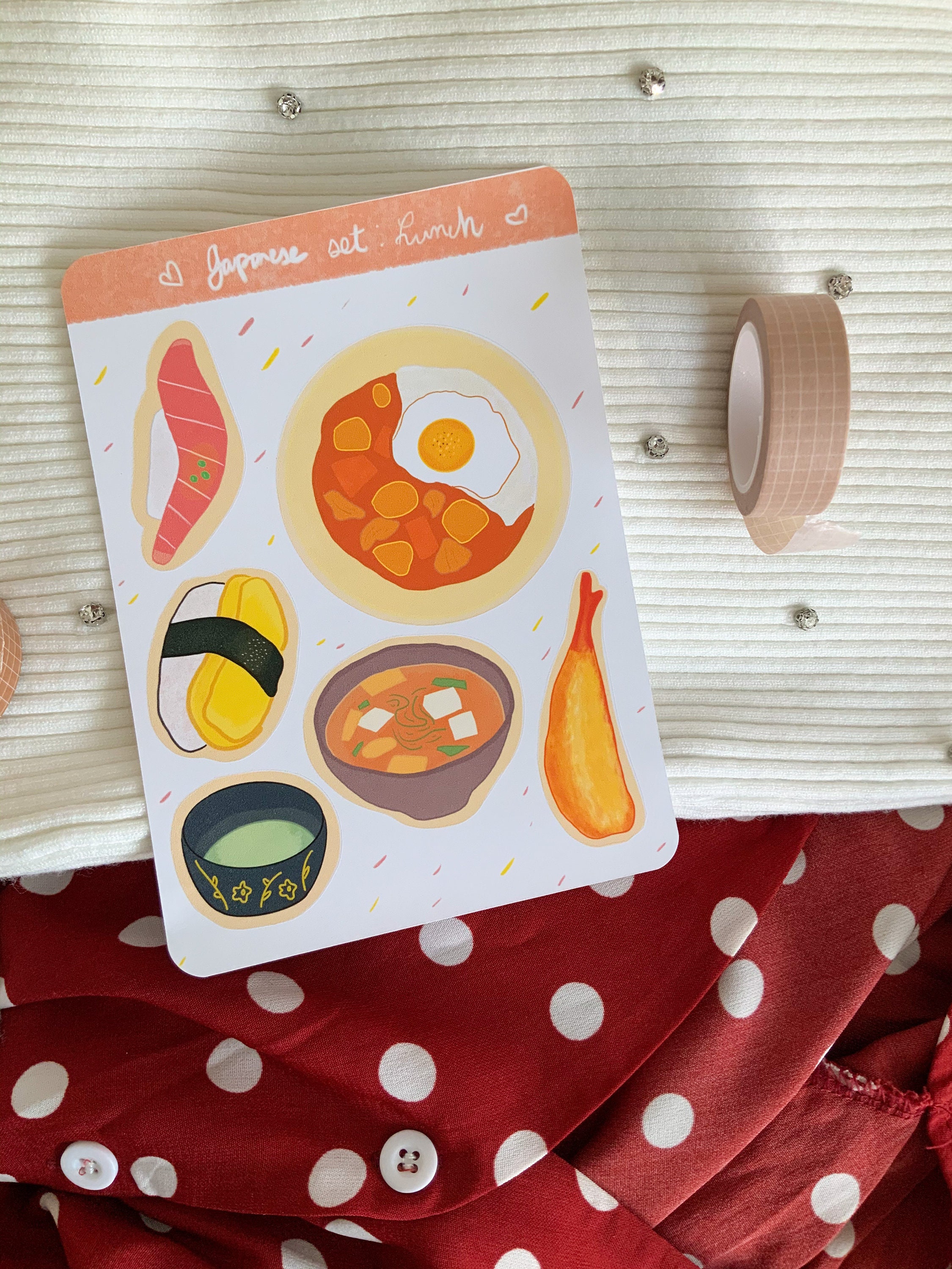 Aesthetic Sushi Japanese Food Sticker Sheet Lunch Bento Etsy
