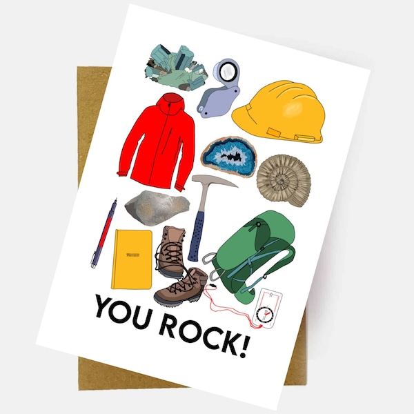 Geology card | Geology card | You rock geology card | You rock card | Geology birthday card
