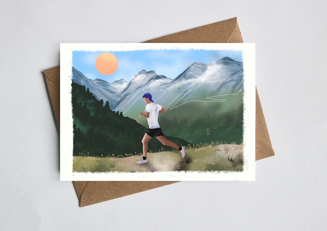 Ultra Running Card Trail Runner Card Running Birthday Card Etsy
