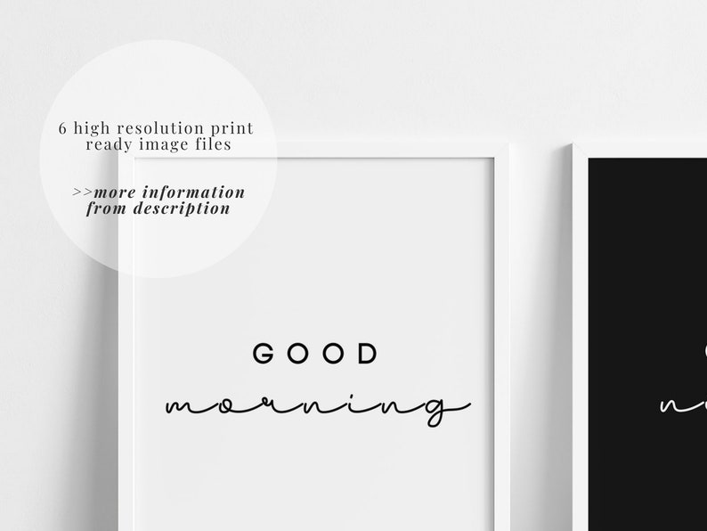 Good Morning Good Night Wall Art Bedroom PRINTABLE Wall Etsy