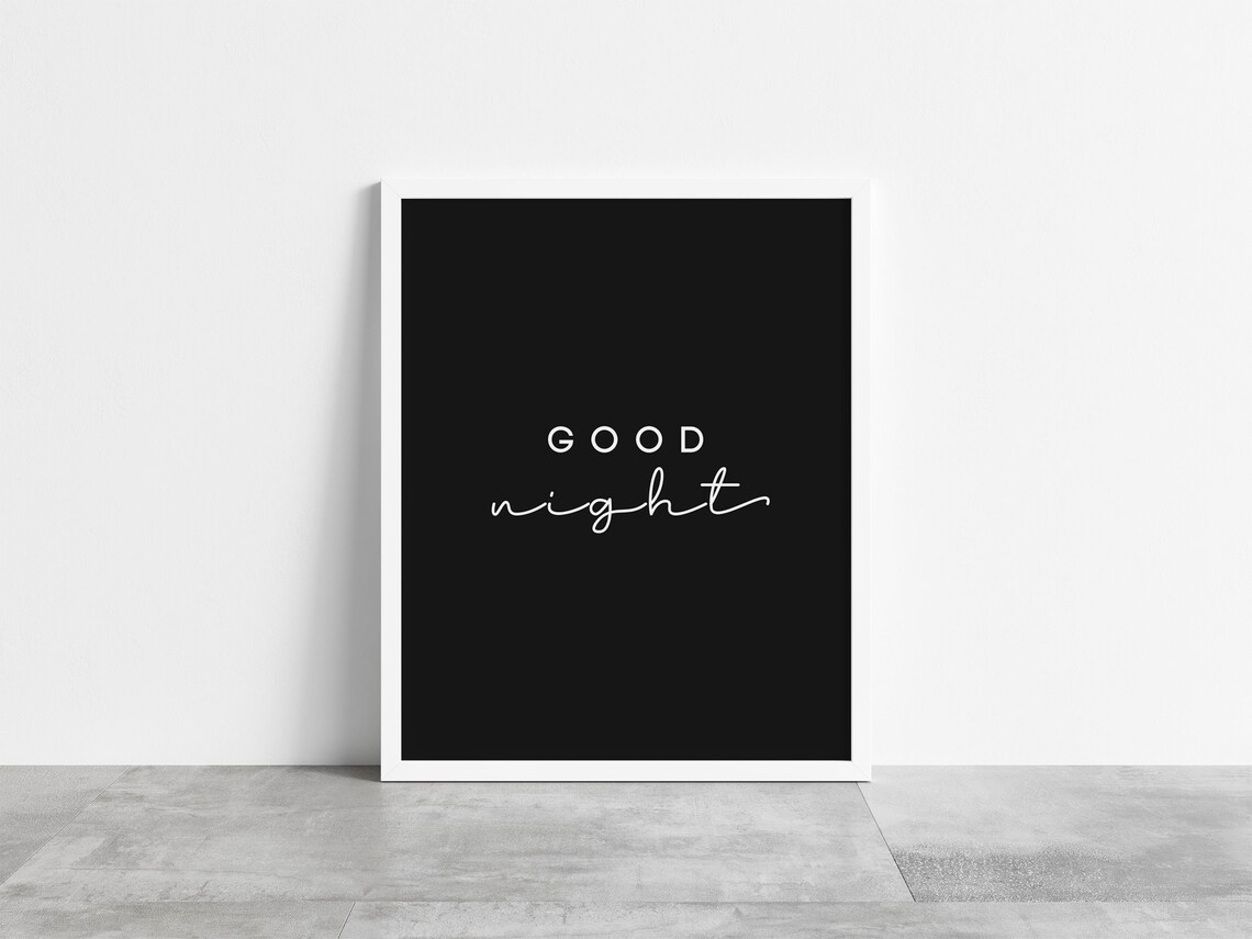 Good Morning Good Night Wall Art Bedroom PRINTABLE Wall Etsy