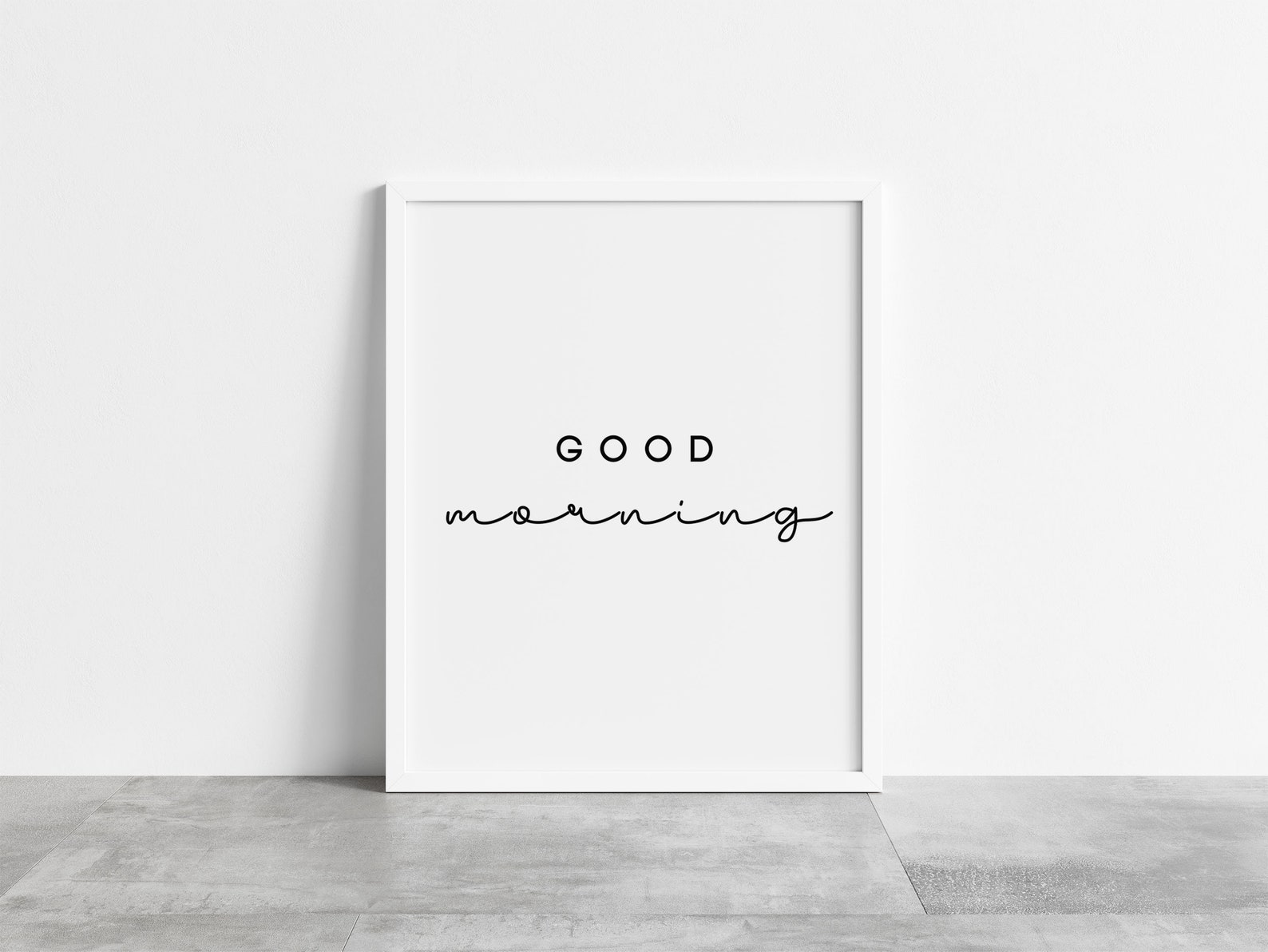 Good Morning Good Night Wall Art Bedroom PRINTABLE Wall Etsy