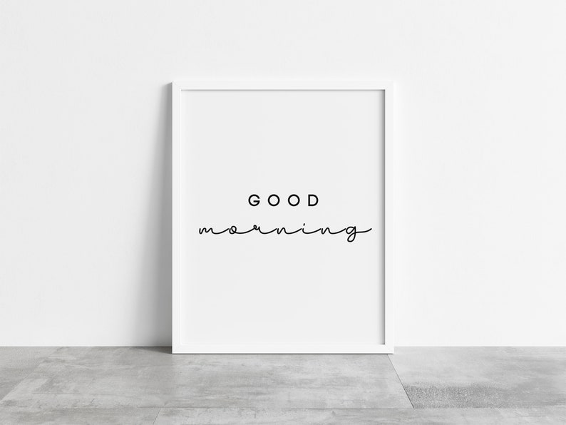 Good Morning Good Night Wall Art Bedroom PRINTABLE Wall - Etsy