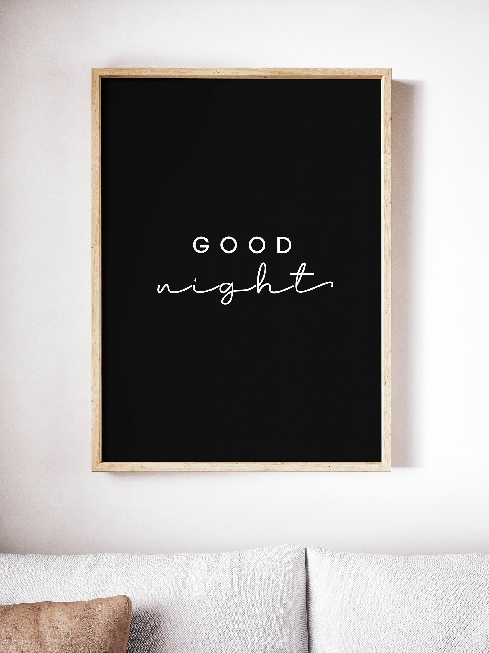 Good Morning Good Night Wall Art Bedroom PRINTABLE Wall Etsy
