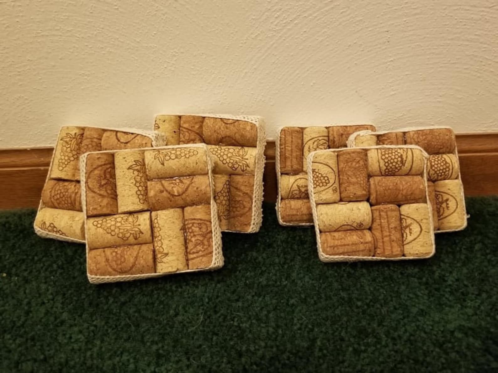 Wine Cork Coasters Set Etsy