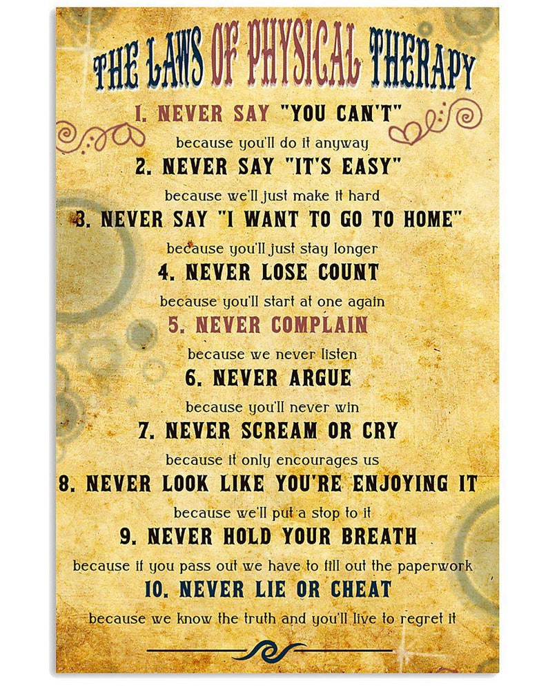 The Laws Of Physical Therapy Framed Canvas Photo Print Wall Etsy