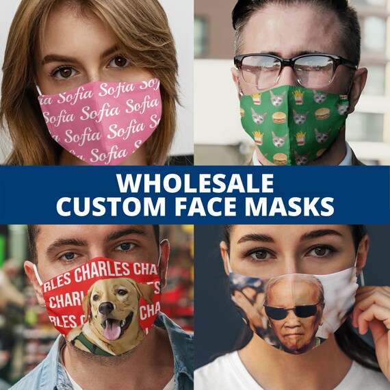 Wholesale Custom Face Mask Photo Personalized Text Picture Etsy