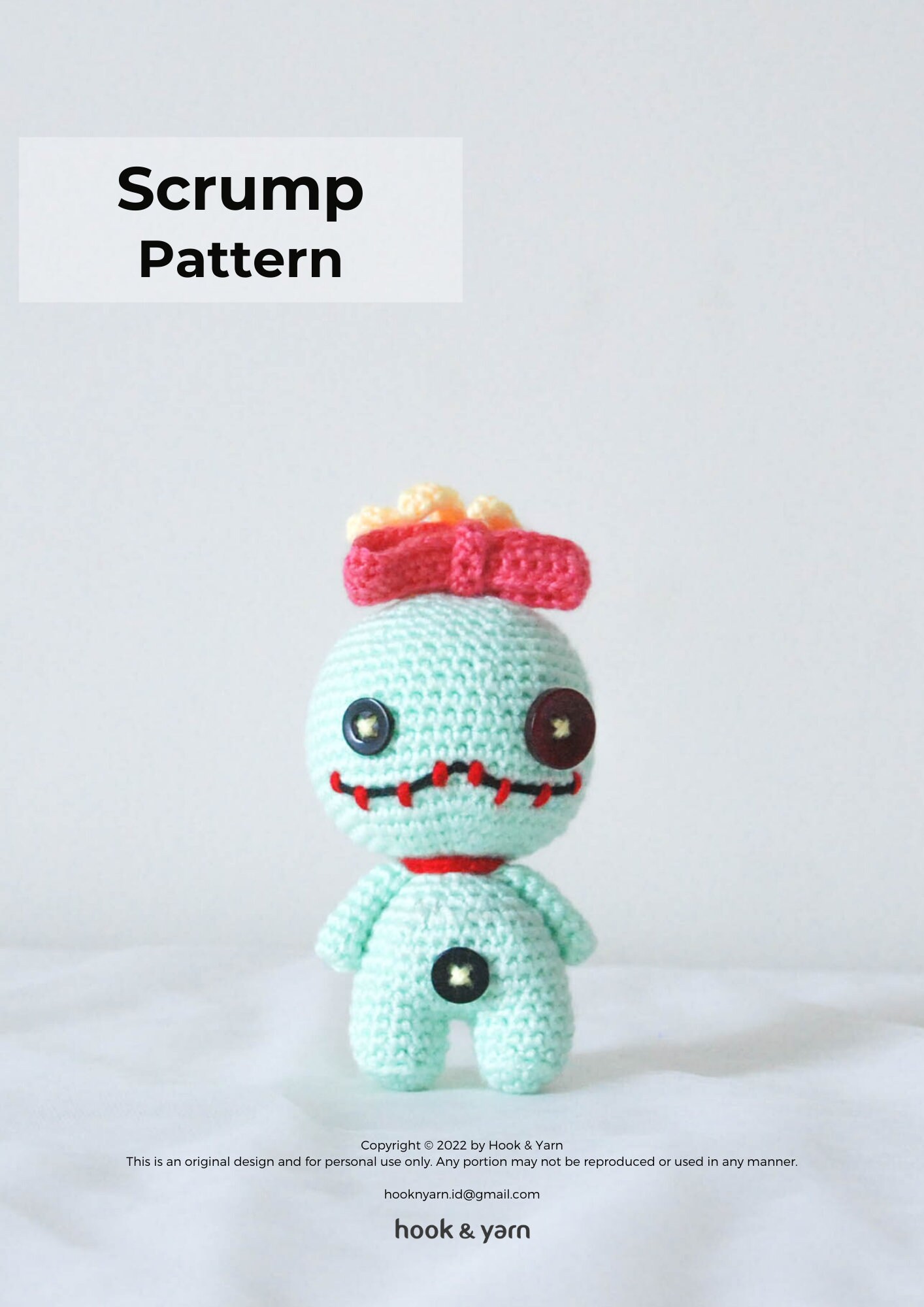 Disney Crochet Kit Stitch Scrump - Includes Needle, Yarn, Stuffing, Felt New