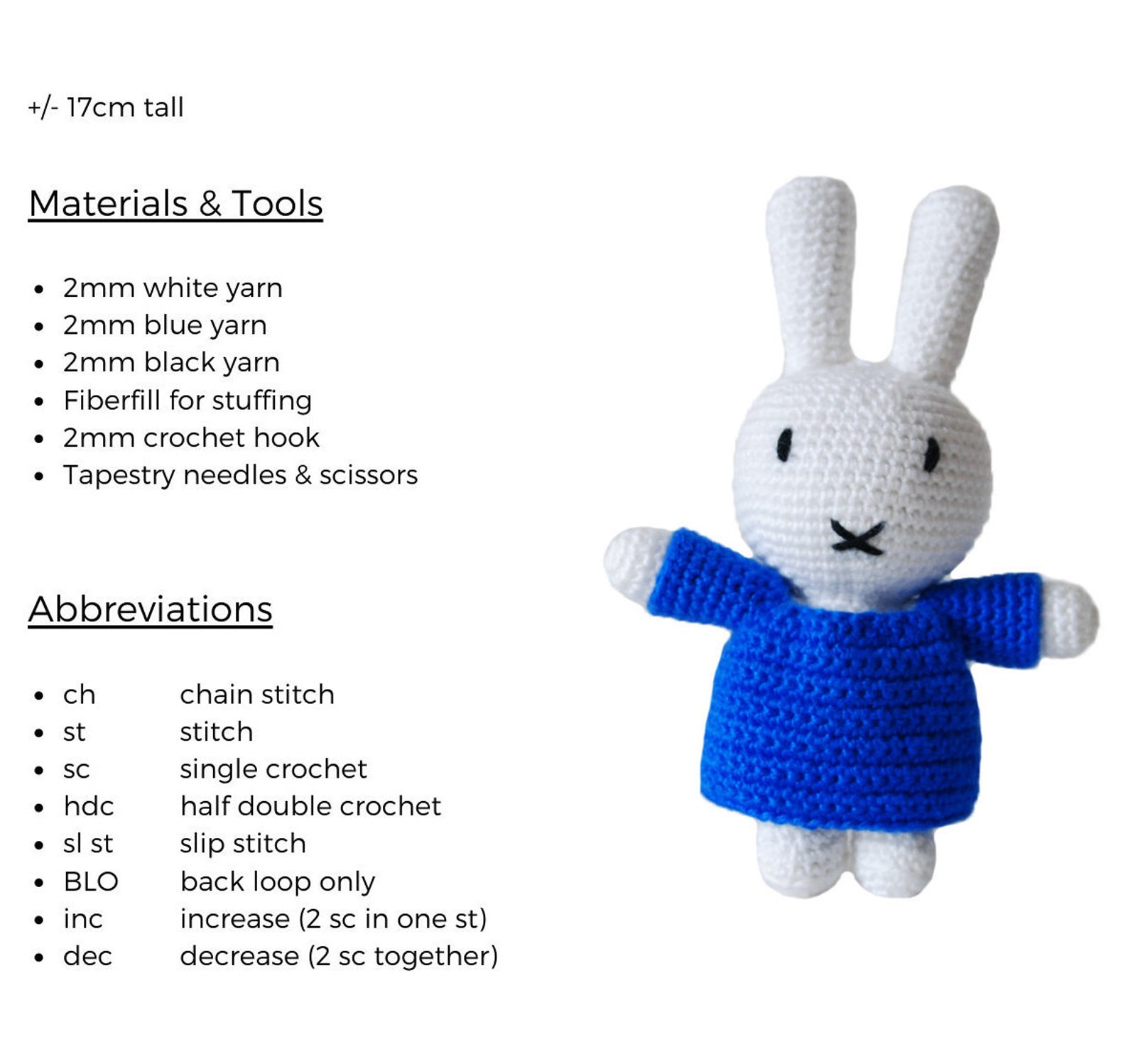 PDF Crochet / Amigurumi Pattern Miffy Etsy Nederland
