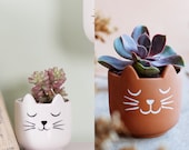 Cute Mini Cat Planter Plant Pot Candle Holder