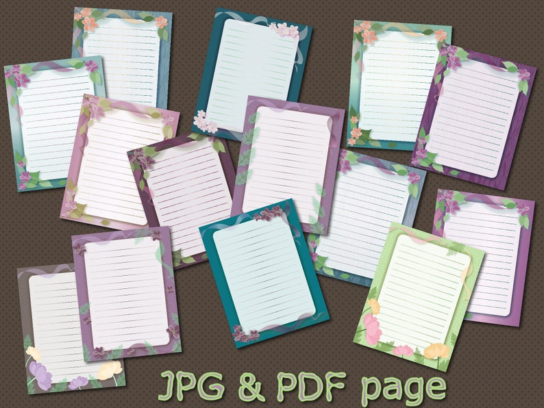 Letter Writing Paper Set. Printable Stationery Floral Letter. Etsy