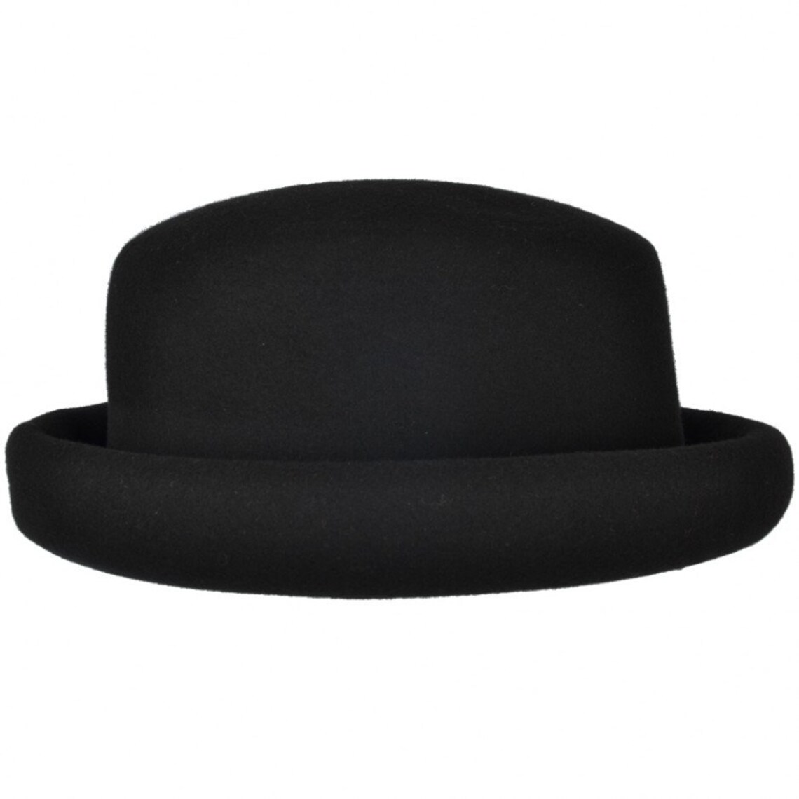 Rolled Up Brim Ladies Pork Pie Hat Round Derby Bowler hat | Etsy