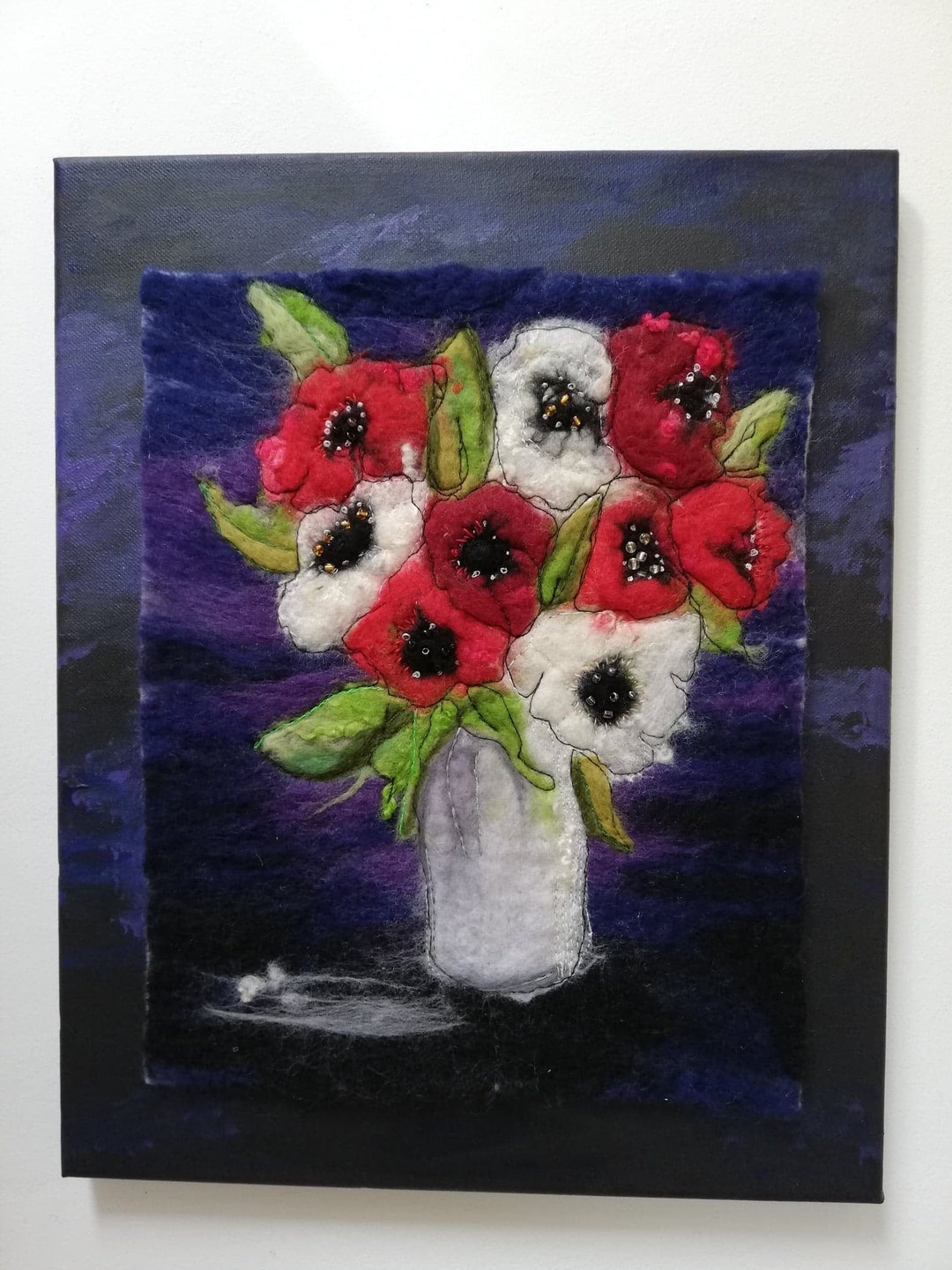 Needle Felted Poppies in a Vase Etsy UK
