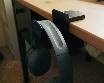 調節可能なヘッドホンホルダースタンド - 充電ポート付き電話マウント - ユニバーサルデスクマウント - 省スペースヘッドセットオーガナイザー