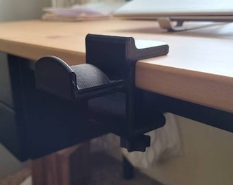 調節可能なヘッドホンホルダースタンド - 充電ポート付き電話マウント - ユニバーサルデスクマウント - 省スペースヘッドセットオーガナイザー - ヘッドセットスタンド