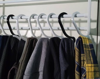 Everything Hangers 12 Pack – Hoodie and Clothes Hooks | Cascading Closet Organizer and Space-Saving Dorm Storage