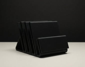 Non-Slip Desktop File Organizer, Office Desk Storage, Paper Holder, Modern Desk Accessories(Black)