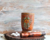 Traditionally Handcrafted Wooden Mortar and Pestle Handpainted Wooden Okhli Kitchen and Dining Accessories