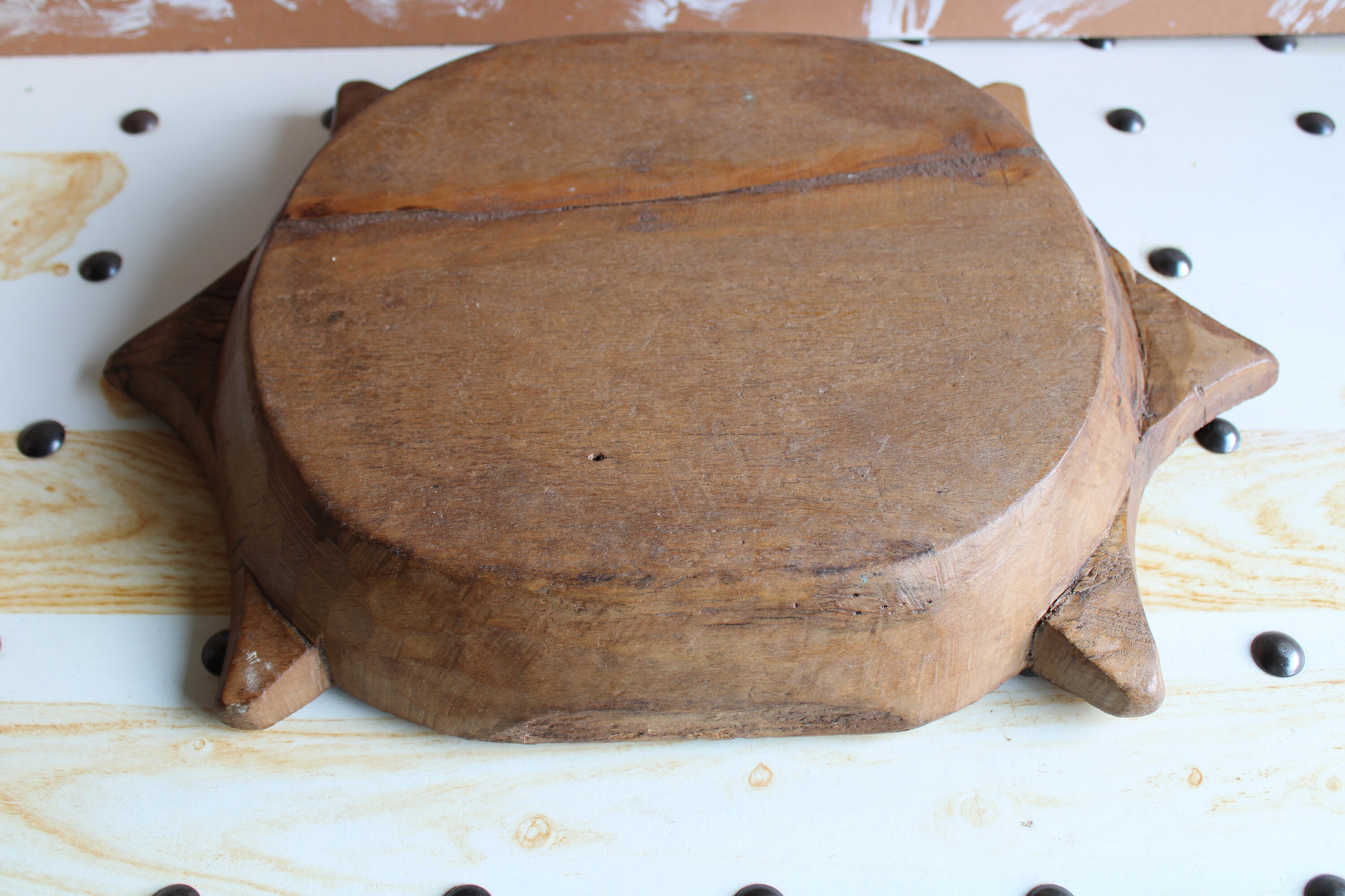 Large Antique Wooden Dough Kneading Parat Bowl Original Old Etsy