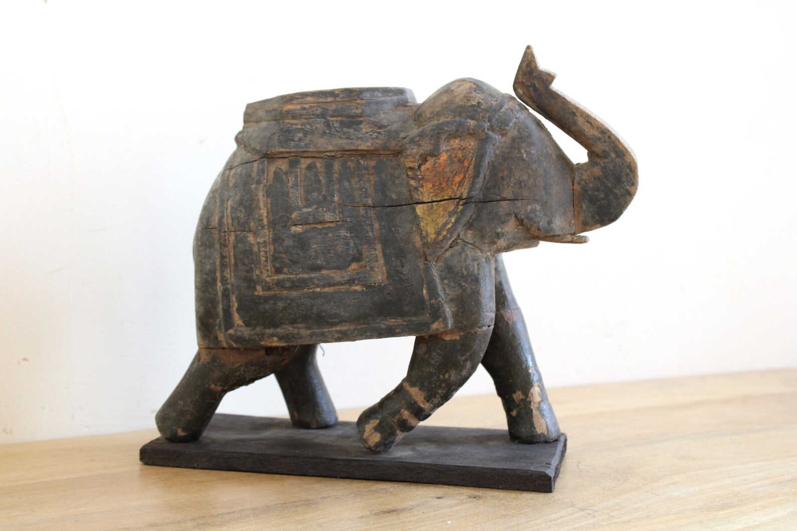 1800's Vintage Wooden Elephant Statue Handcrafted and Etsy UK