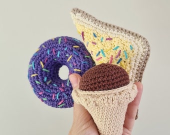 Crochet Amigurumi Pattern Bundle - Includes Ice-cream, Donut and Fairy Bread Patterns - PDF file only - DIGITAL DOWNLOAD