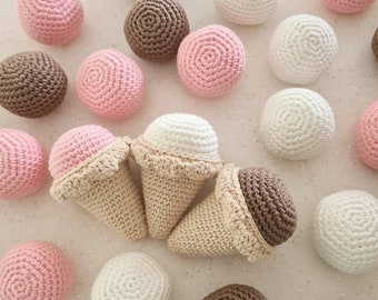 Ice-cream Crochet Pattern - Sweet Treats Ice-cream Play Set Pattern - Amigurumi pattern - PDF file only - DIGITAL DOWNLOAD