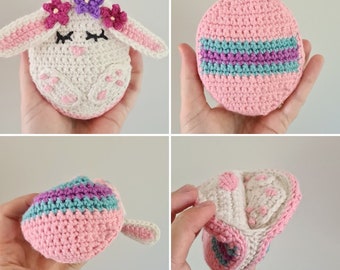 Easter Surprise Crochet Pattern - Reversible Bunny Rabbit - Duck or Duckling - Easter Egg - Pocket Pals - DIGITAL DOWNLOAD