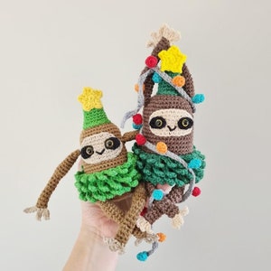 Christmas Sloth Crochet Pattern Merry Slothmas Tree - DIGITAL DOWNLOAD ONLY - Crochet Christmas Bauble / Decoration