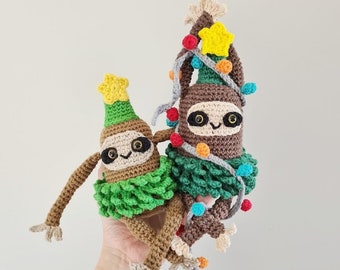 Christmas Sloth Crochet Pattern Merry Slothmas Tree - DIGITAL DOWNLOAD ONLY - Crochet Christmas Bauble / Decoration